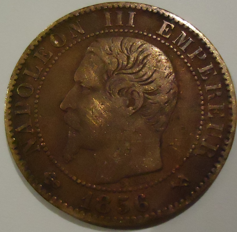 Empire-Francais-Cinq-Centimes-B-1856---Grade-Please